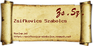 Zsifkovics Szabolcs névjegykártya