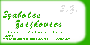 szabolcs zsifkovics business card